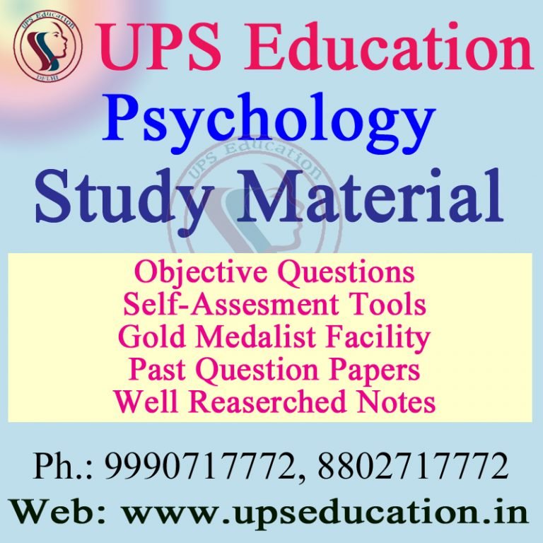 Psychology Study Material UPS Education ePsychology