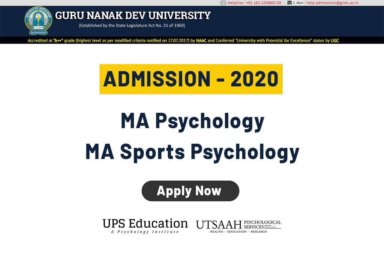 Guru Nanak Dev MA Psychology Admission 2020