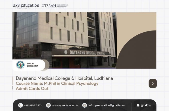 DMCH Ludhiana M.Phil Clinical Psychology Admit Cards Our Admission 2021—UPS Education