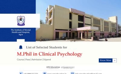 M.Phil Clinical Psychology Results Out for The Institute of Mental Health and Hospital | IMHH, Agra—UPS Education