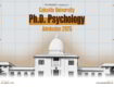 PhD Psychology Admission 2025 at Calcutta University